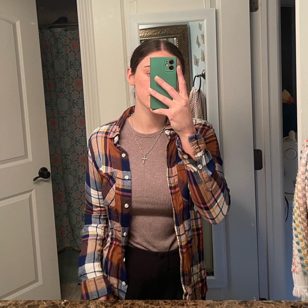 Orange and multicolored flannel!